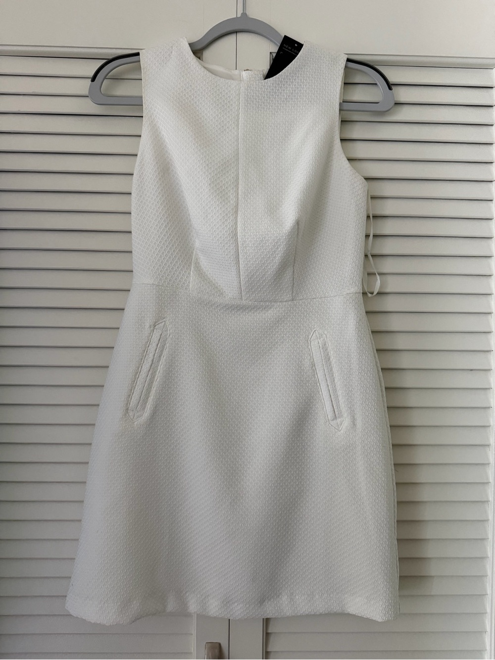 New Look White Textured Sleeveless Mini Dress